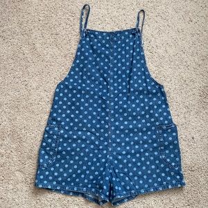 BDG Urban Outfitters Blue Polka Dot Overall Shorts